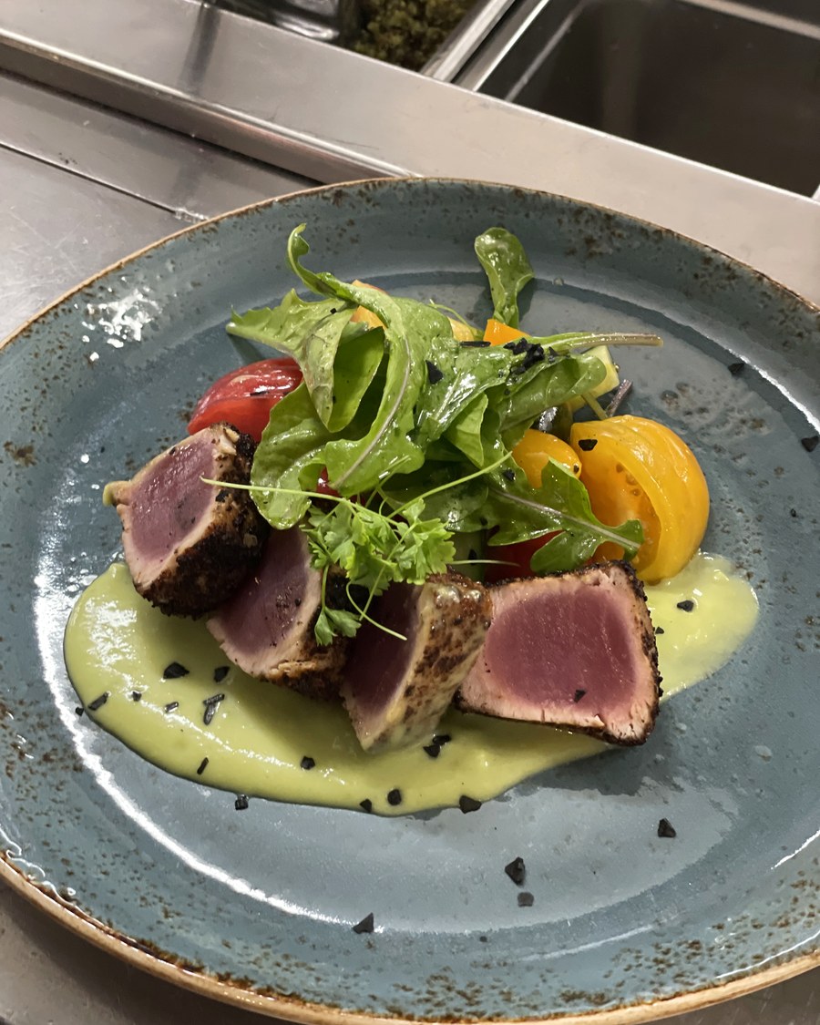 Seared tuna plate prepared by Aniya Marie